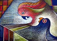 Pastel on canson paper sketch entitled 'Meltdown'